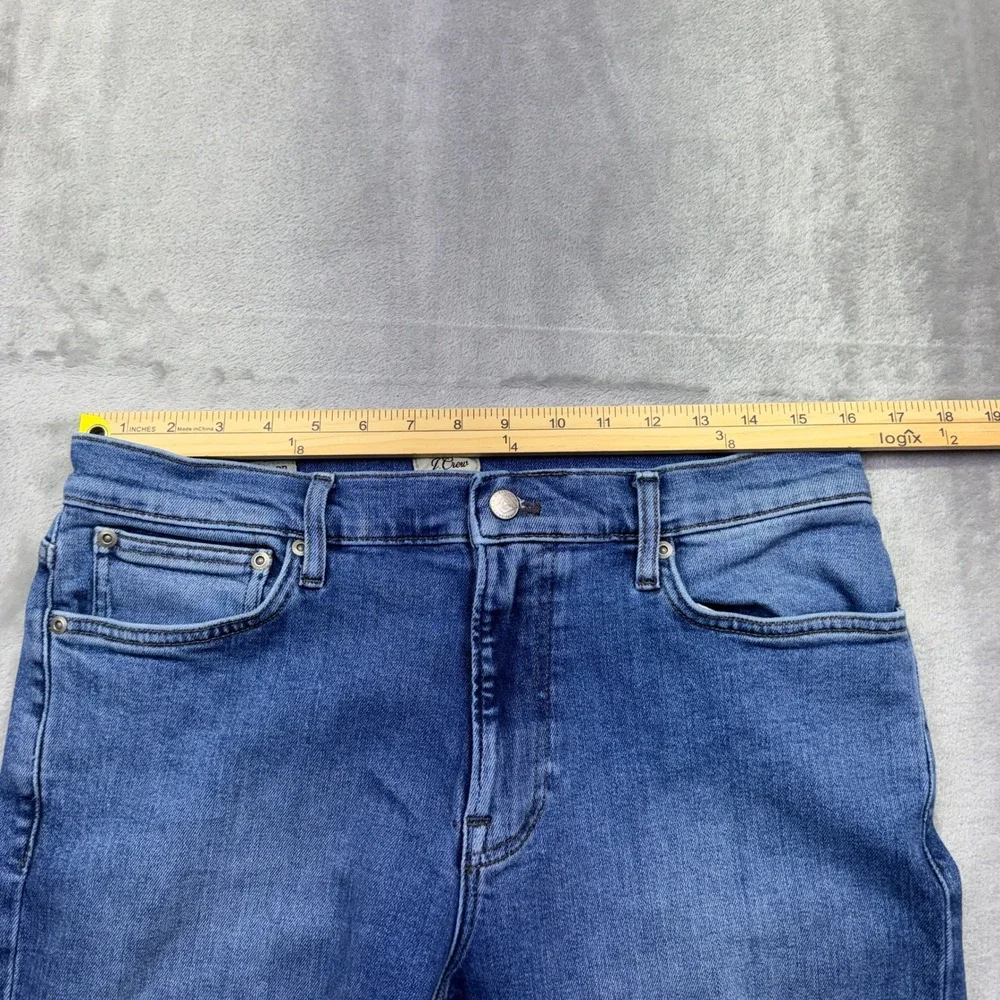 J. Crew Womens 770 Stretch Straight Leg Dark Wash Denim Jeans Sz 32 Grunge Retro